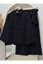 Öznur Skirt Side Tie Suit-Ek-Z-244 Black