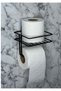 Magic Adhesive Hanger Toilet Paper Holder with Shelf, Spare Toilet Paper Holder Black - 3