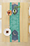 مفرش طاولة بنمط رمضان مقاس 40×140، مفرش طاولة من جلد الغزال بدون خياطة، مفرش طاولة مقاوم للبقع - 2
