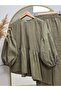 Khaki Pervin Palm Ruffle Pants Set - Bn4329 - 3