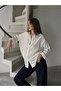 Women's Ecru Premium Quality Striped Oversize Tirl Shirt - 3