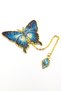 Starry Night Shades Butterfly Gold Color Metal Bookmark with Chain Ay006 - 3