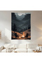 Campfire Wall Cloth Wall Tapestry First Quality Satin Fabric Poster