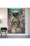 Astronaut Graffiti Wall Drape Wall Tapestry First Quality Satin Fabric Poster - 2