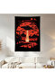 Red Ufo Design Wall Drape Wall Tapestry First Quality Satin Fabric Poster