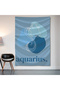Aquarius Zodiac Wall Cloth Wall Tapestry First Quality Satin Fabric Poster - 2