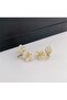 Cream Mother of Pearl Stone Leaf Flower Earrings - 4