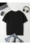 Unisex Black Rock the World Printed Oversize 100% Cotton T-Shirt - 3