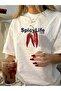 Unisex White Spicy Life Pepper Printed Oversize 100% Cotton T-Shirt