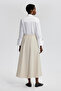 PEARL DETAILED LINEN SKIRT - 6