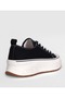 Women's Black Canvas High-Top Casual Sports Shoes (Pack of Platform Sole). - 4