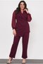 Women's Double Breasted Lapel Waist Accessory Chiffon Sleeve Waist Elastic Pants with Pockets Stretchy Woven 2-Piece Evening Dress Suit - 7