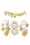 Cream 8 Year Old Number Star Heart Age Balloon Birthday Party Set Decoration - 3