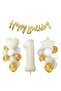 Cream 1 Year Old Number Star Heart Age Balloon Birthday Party Set Decoration - 2