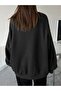 Sociology Thick Winter Sweatshirt - Black Printed Oversized Crew Neck - 2