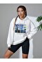 Starry Night Thick Winter Sweatshirt - White Printed Oversized Hooded Hoodie - 3