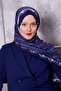 Navy Blue Labyrinth Pattern Royal Shawl - 3