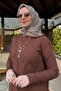 Damla Knitwear Tunic Brown - 4
