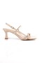 Minifilar Skin Patent Leather Sandals Short Heeled Thin Strap Shoes - 4