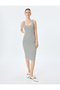 U-neck strappy midi pencil dress. - 2