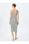 U-neck strappy midi pencil dress. - 4
