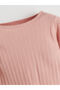 Lcw Baby Pink Crew Neck Long Sleeve Basic Baby Girl Pajamas Set - 3