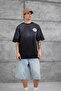 Men's T-Shirt Canfield Card Written Black Oversize Printed Crew Neck Thick Cotton Fabric - 6