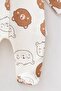 100% Cotton |   Corded Kmaş |   Baby Teddy Bear Printed Booties Jumpsuit - 3