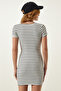 White Striped Knitted Mini Dress - Lub0079 - 6