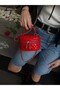 Faux Leather Almira Women's Crossbody Bag Red - 4