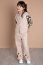 Beige Embroidery Detailed Sleeves Lace Girls Bottom Top Suit 20337 - 5