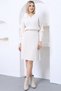 Women's Vanilla Polo V-Neck Pleated Skirt Knitwear Dress - 2