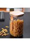 1000ML Rectangular Glass Storage Jar with Wooden Lid & Spoon – Airtight Borosilicate Canister - 2