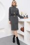 Women's Anthracite Zippered Half Fisherman Long Knitwear Dress - 2