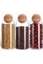 Set of 3 Glass Food Storage Canisters (1000ML) with Airtight Cork Lids – Clear Pantry Jars