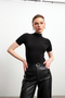 Women's Black Short Sleeve Blouse - 3