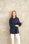 Back Robe Detail Striped Tunic-Navy Blue - 4