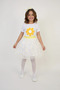 Girl Yellow Daisy Patterned Sequined T-Shirt Daisy Skirt Suit April 23 October 29 Show Outfit N