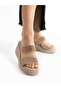 Si̇lva Mink Stone Detailed Platform Women's Slippers - 2