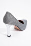 653 Platinum Silvery Heeled Women's Shoes - 3