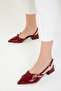 Claret Red Patent Leather Women's Classic Heeled Shoes 19105 - 3