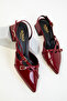 Claret Red Patent Leather Women's Classic Heeled Shoes 19105 - 2
