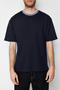 Lacivert Oversize/Geniş Kesim Triko Bantlı Dokulu Pike T-Shirt TMNSS23TS00079 - 7