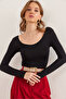 Women's Black Pool Collar Lycra Soft Textured Blouse Blz- 19002471