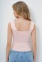 Women's Gray - Pink Square Collar Seasonal Mercerized 2-Piece Knitwear Blouse Alc-X13744 - 7