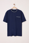 Lacivert Büyük Beden Regular/Normal Kesim Cep ve Triko Bant Detaylı T-Shirt TMNSS25BF00027 - 2