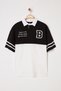 Black Oversize/Wide Cut Color Block Brooklyn Printed Polo Neck T-Shirt Tmnss25Po00029