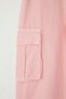 Pink Girl's 100% Cotton Pocket Detail Wide Leg Elastic Denim Trousers Tkdss25Pl00004 - 5