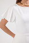 White Fitted/Fitted Flounce Lined Midi Woven Dress TWOSS20EL1342 - 3