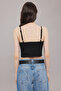 Black Fitted/Fitted Plaid Printed Heart Neckline Crop Stretchy Knitted Bustier Twoss25Bs00001 - 4
